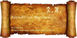 Kernács Mariann névjegykártya